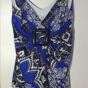 Cache Blue Paisley Tank Top